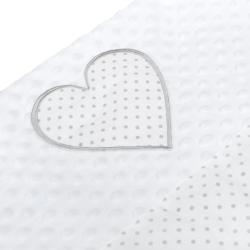 NEW BABY Luxusní hnízdečko s polštářkem a peřinkou z Minky Srdíčko