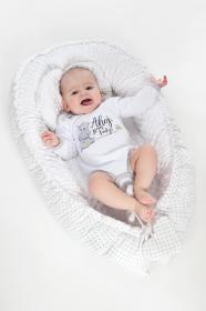 NEW BABY Luxusní hnízdečko s polštářkem a peřinkou z Minky Srdíčko