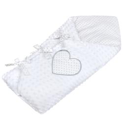New Baby Luxusní šněrovací zavinovačka z Minky bílá 75x75 cm