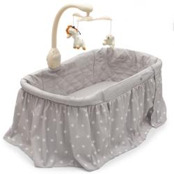 NEW BABY Multifunkční kolébka postýlka pro miminko hvězdičky šedá