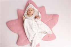 NEW BABY Mušelínová hrací deka Maple Leaf pink