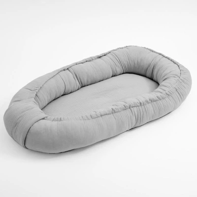 New Baby Mušelínové hnízdečko pro miminko light grey New Baby Mušelínové hnízdečko pro miminko light grey