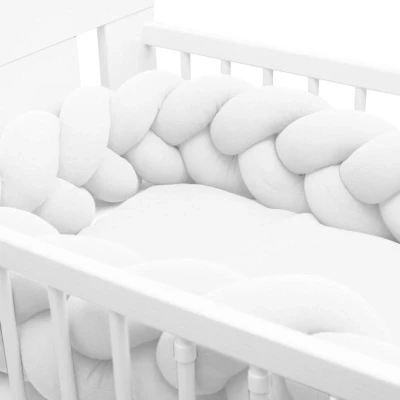 NEW BABY Mušelínový mantinel do postýlky cop bílý POUZE Bílá (VÝPRODEJ)