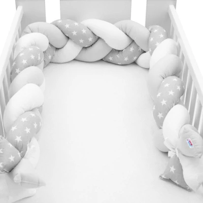 NEW BABY Ochranný mantinel do postýlky cop Hvězdičky šedo-bílý NEW BABY Ochranný mantinel do postýlky cop Hvězdičky šedo-bílý