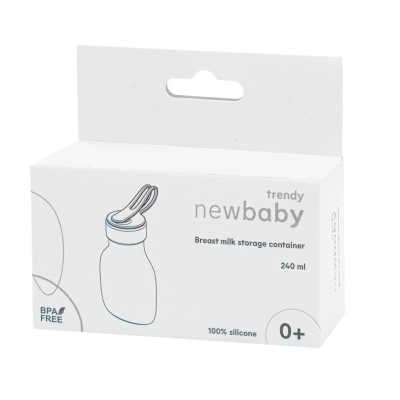 New Baby Silikonová lahvička na mateřské mléko hnědá