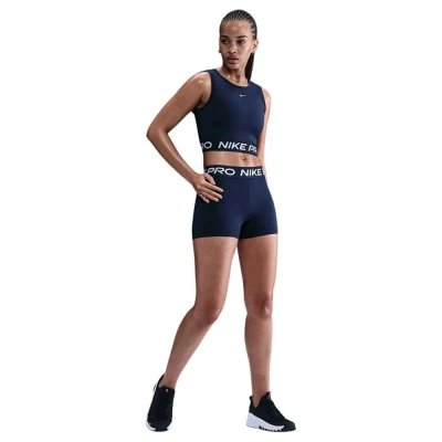 Nike Pro DF CROP TANK MIDNIGHT NAVY/WHITE dámské tréninkové tričko