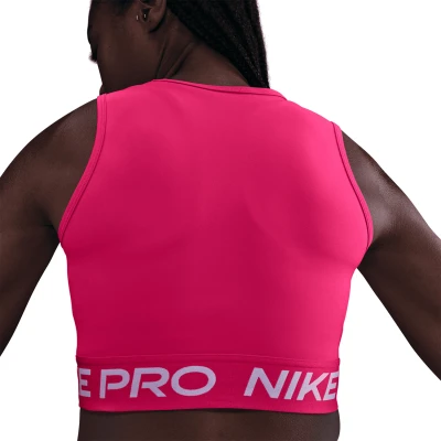 Nike Pro DF CROP TANK RUSH PINK/WHITE dámské tréninkové tričko
