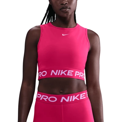 Nike Pro DF CROP TANK RUSH PINK/WHITE dámské tréninkové tričko