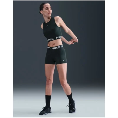 Nike Pro DF CROP TANK SEAWEED/WHITE dámské tréninkové tričko