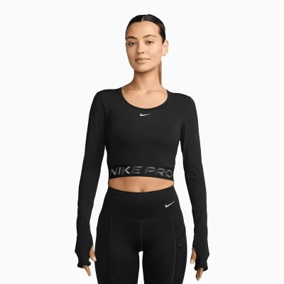 Nike Pro W NP DF LS TOP GG SHINE BLACK/ANTHRACITE/WHITE dámské tričko