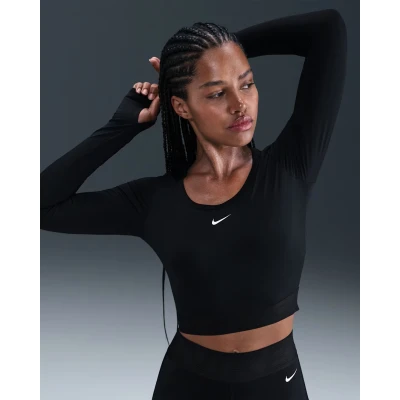 Nike Pro W NP DF LS TOP GG SHINE BLACK/ANTHRACITE/WHITE dámské tričko