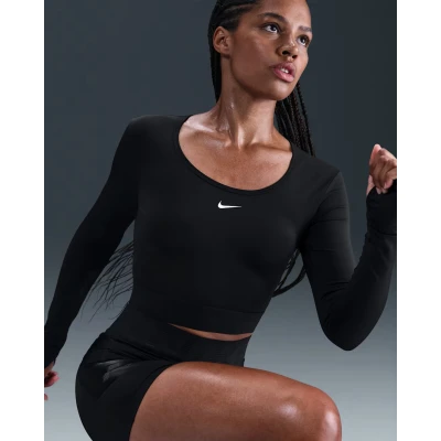 Nike Pro W NP DF LS TOP GG SHINE BLACK/ANTHRACITE/WHITE dámské tričko