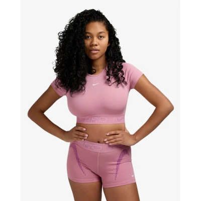 Nike Pro W NP DF SS CROP TOP TT GX-699-Pink dámské tréninkové tričko