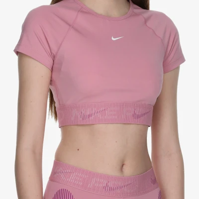 Nike Pro W NP DF SS CROP TOP TT GX-699-Pink dámské tréninkové tričko