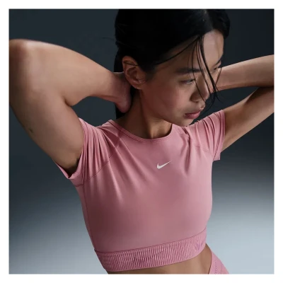 Nike Pro W NP DF SS CROP TOP TT GX-699-Pink dámské tréninkové tričko