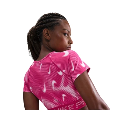 Nike Pro W NP DF SS TOP TT AOP RUSH PINK/PINK FOAM/WHITE dámské tréninkové tričko