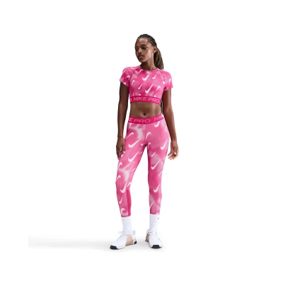 Nike Pro W NP DF SS TOP TT AOP RUSH PINK/PINK FOAM/WHITE dámské tréninkové tričko