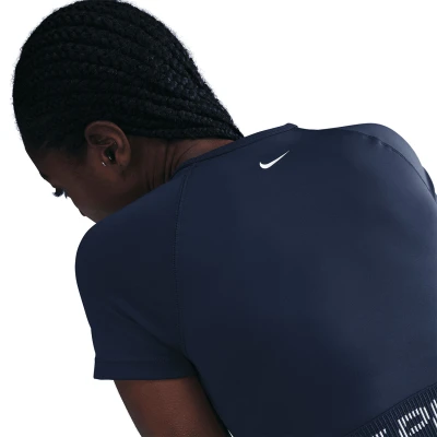Nike Pro W NP DF SS TOP TT GRX MIDNIGHT NAVY/FOOTBALLGREY/WHITE dámské tréninkové tričko