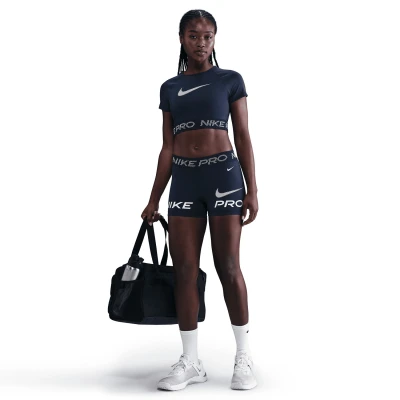 Nike Pro W NP DF SS TOP TT GRX MIDNIGHT NAVY/FOOTBALLGREY/WHITE dámské tréninkové tričko