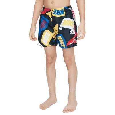 Nike Swim TOSSED FLAGS 4 inch BLACK-BLACK chlapecké plavky