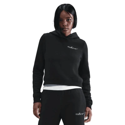 Nike W NSW PHNX FLC SHRUNKEN HOODIE BLACK dámská mikina