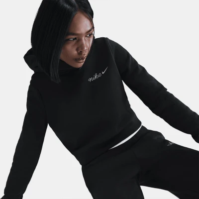 Nike W NSW PHNX FLC SHRUNKEN HOODIE BLACK dámská mikina