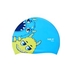 NILS Aqua Dětská silikonová čepice NQC Monster