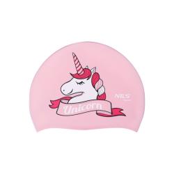 NILS Aqua Dětská silikonová čepice NQC Unicorn