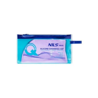 NILS Aqua Silikonová čepice NQC Dots fialová (VÝPRODEJ)