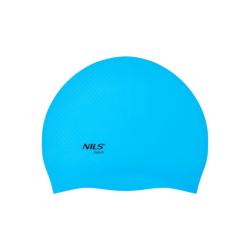 NILS Aqua Silikonová čepice NQC Dots světlemodrá
