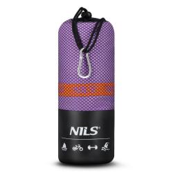 NILS CAMP Ručník z mikrovlákna NCR12 fialová/oranžová (VÝPRODEJ)