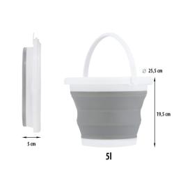 NILS CAMP Skládací kbelík NC1783 šedý 5 l