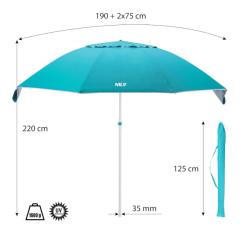 NILS Slunečník NC7822 XL 190 cm tyrkysový