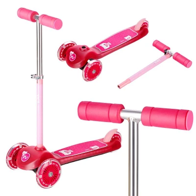 Nils Fun HLB001 LED růžová dětská koloběžka