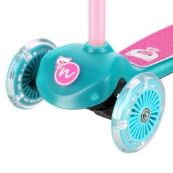 Nils Fun HLB001 LED tyrkysová dětská koloběžka