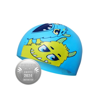 NILS Aqua Dětská silikonová čepice NQC Monster