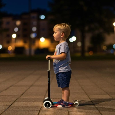 Nils Fun HLB1310 s LED černá dětská tříkolová koloběžka