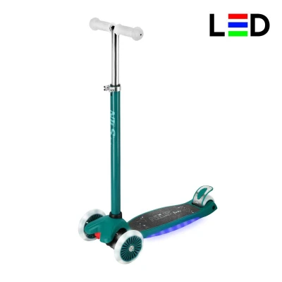 Nils Fun HLB1310 s LED zelená dětská tříkolová koloběžka