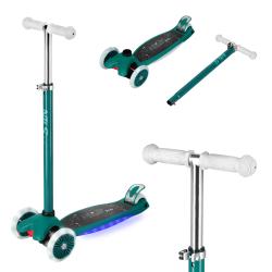 Nils Fun HLB1310 s LED zelená dětská tříkolová koloběžka