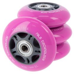 NILS PU kolieska s ložiskami 72x24mm ABEC 7 ružové NILS PU kolieska s ložiskami 72x24mm ABEC 7 ružové