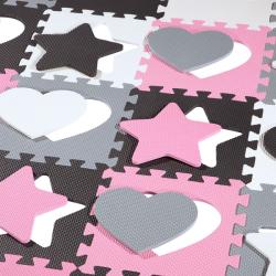 NILS Fun Dětská pěnová puzzle podložka MD03 růžová