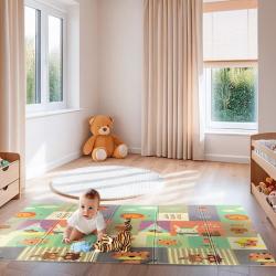 NILS Fun Dětská skládací pěnová podložka MD04 ZOO
