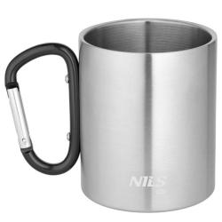 Nils Kempingový hrnek Camp NC17110 s karabinou 300ml černý Nils Kempingový hrnek Camp NC17110 s karabinou 300ml černý