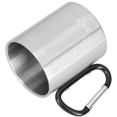 Nils Kempingový hrnek Camp NC17110 s karabinou 300ml černý