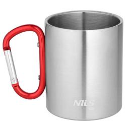 Nils Kempingový hrnek Camp NC17110 s karabinou 300ml červený Nils Kempingový hrnek Camp NC17110 s karabinou 300ml červený