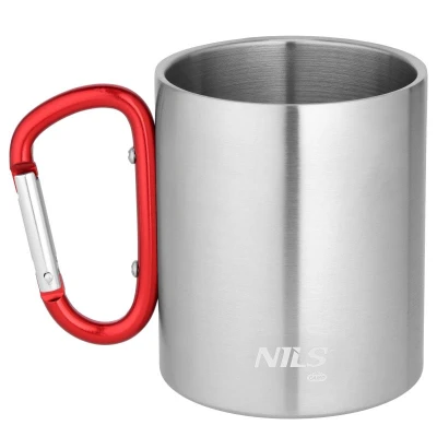 Nils Kempingový hrnek Camp NC17110 s karabinou 300ml červený