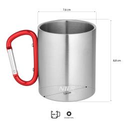 Nils Kempingový hrnček Camp NC17110 s karabínou 300ml červený