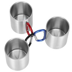 Nils Kempingový hrnček Camp NC17110 s karabínou 300ml červený