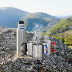 Nils Kempingový hrnek Camp NC17110 s karabinou 300ml červený (VÝPRODEJ)