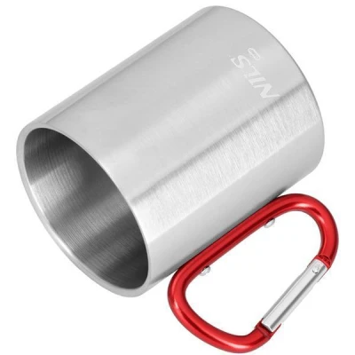 Nils Kempingový hrnek Camp NC17110 s karabinou 300ml červený (VÝPRODEJ)